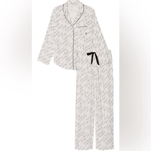 SOLD - Victoria Secret Flannel Long PJ Set Size S Short NEW - Picture 2 of 5